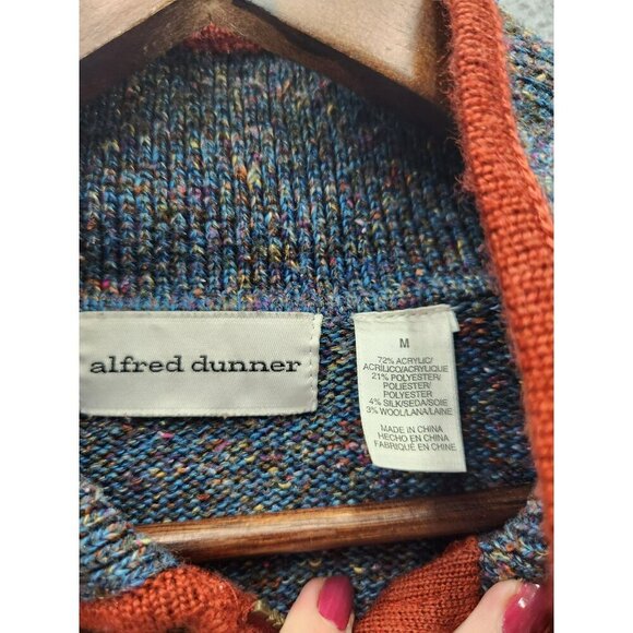 Alfred Dunner Womens Patchwork Knit Zip-Up Jacket M - Picture 2 of 3